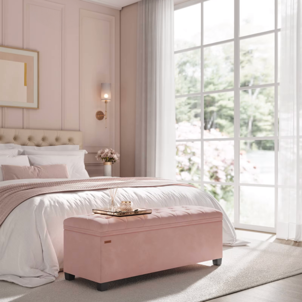 Eliana Velvet Storage Ottoman